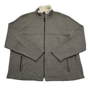 Madison Jacket Mens XL Brown 1/4 Full Zip Fleece style Coat Casual